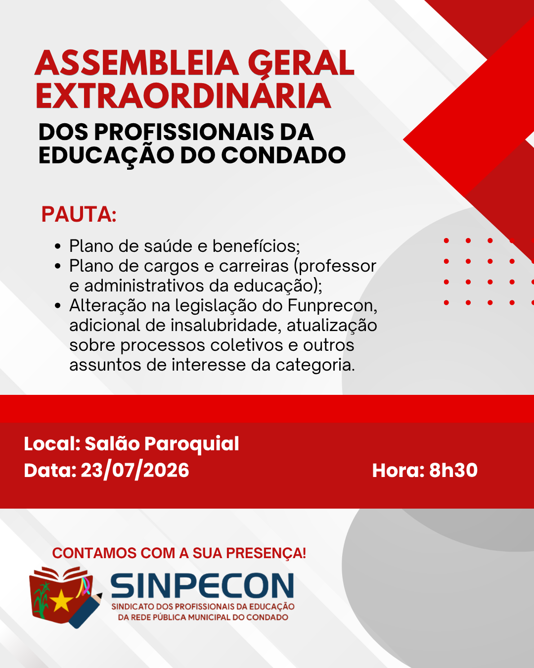 Assembleia Geral Extraordinária dos Profissionais da Educação do Condado